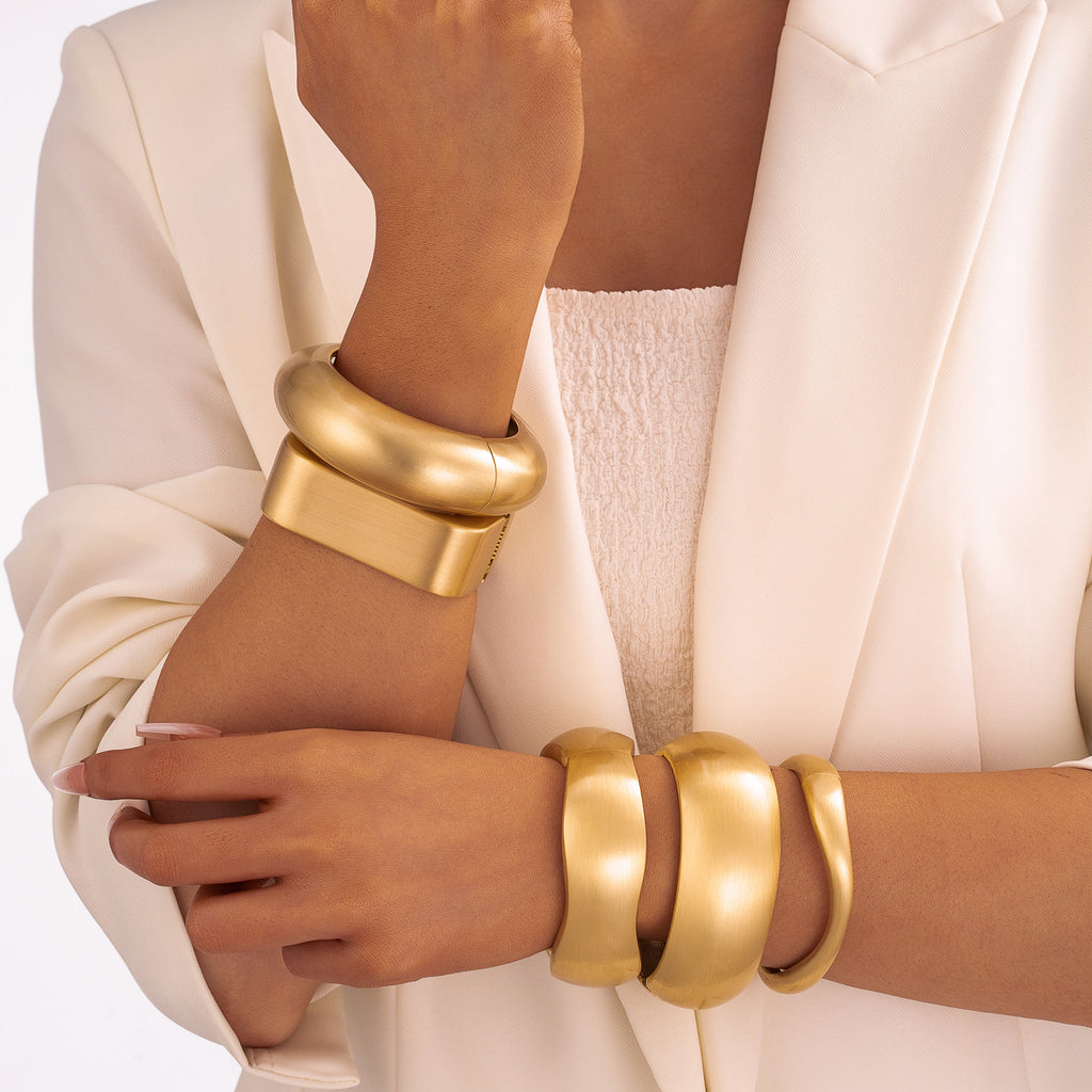 Exaggerated Metallic Wide-Band Bracelet