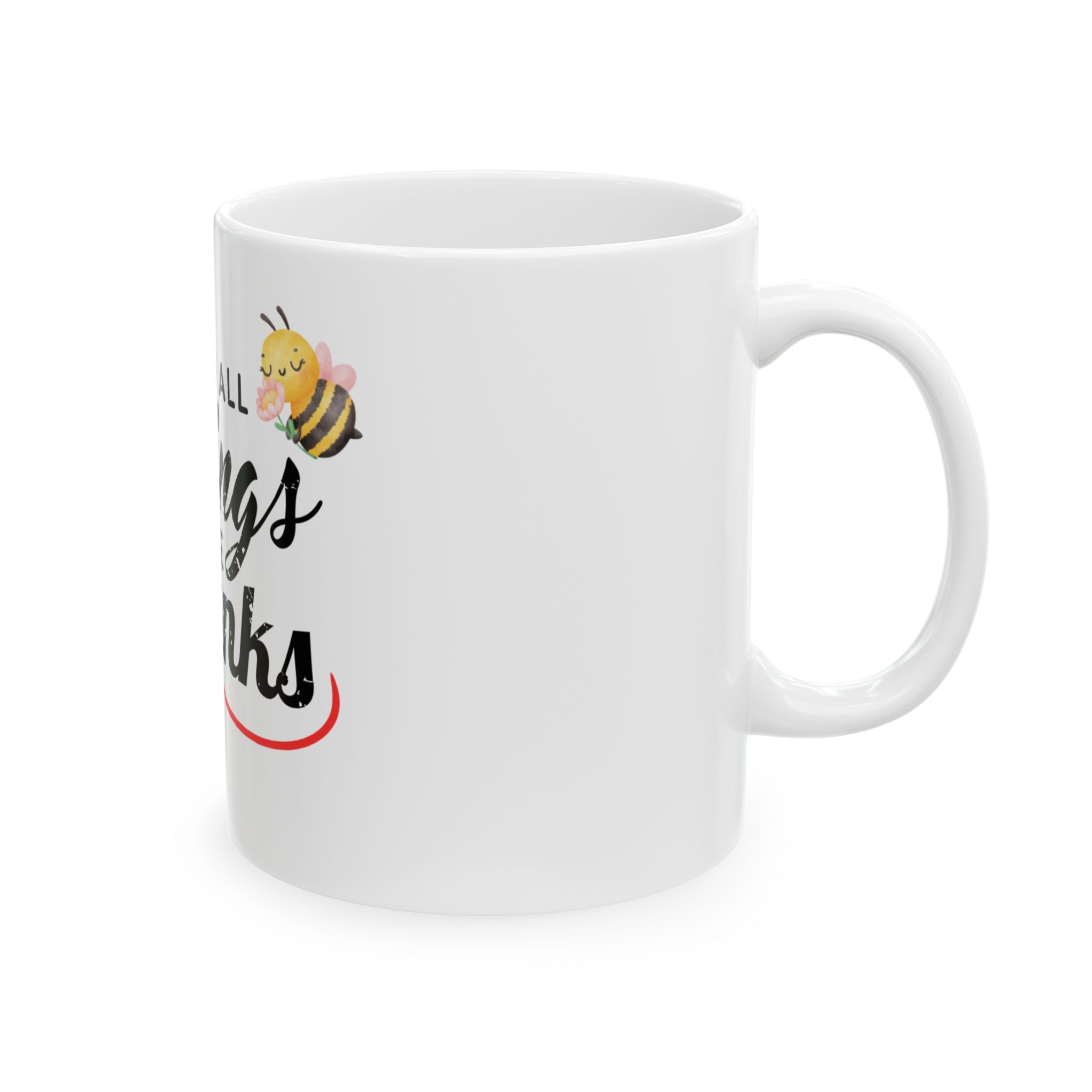 Thankful Bee Ceramic Mug | Gratitude & Mindfulness Coffee Cup