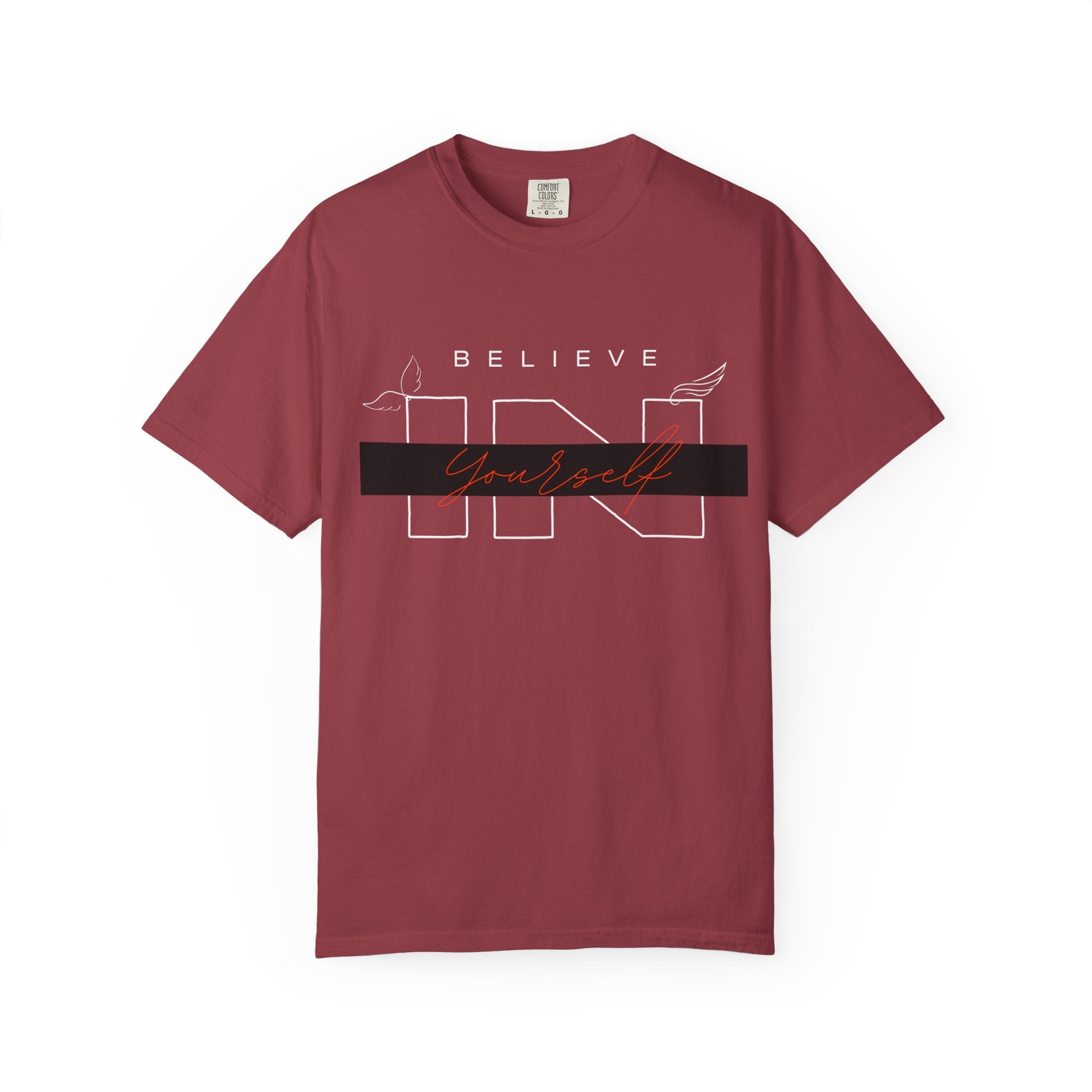 Garment-Dyed “Believe in Yourself” T-Shirt – Unisex Inspirational Tee