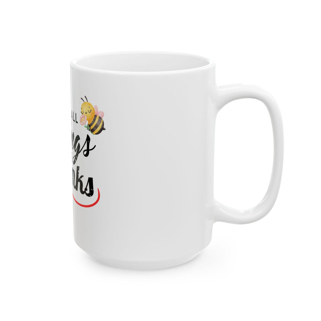 Thankful Bee Ceramic Mug | Gratitude & Mindfulness Coffee Cup