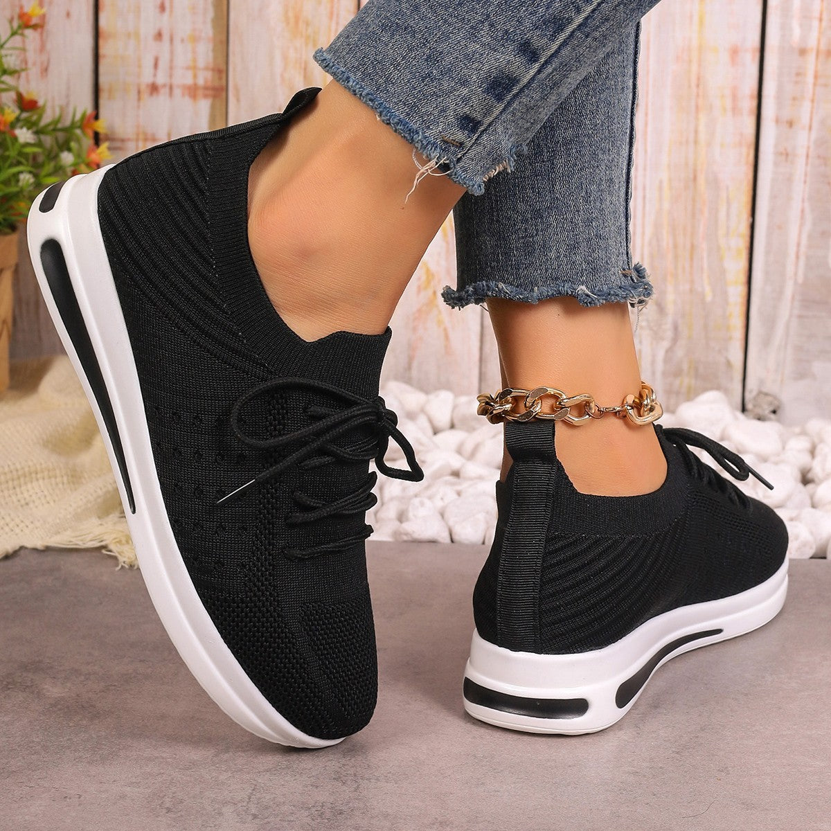 Fly-Knit Casual Sneakers | Lightweight Breathable Fashion Shoes for Women