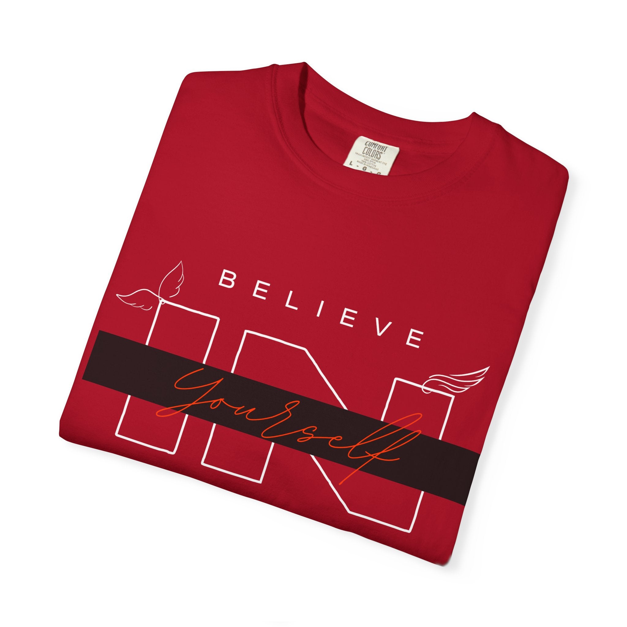 Garment-Dyed “Believe in Yourself” T-Shirt – Unisex Inspirational Tee