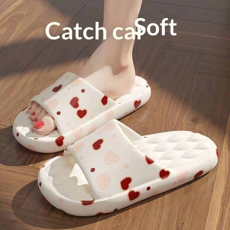 Graffiti Print Slide Slippers | Thick-Sole Streetwear House Shoes