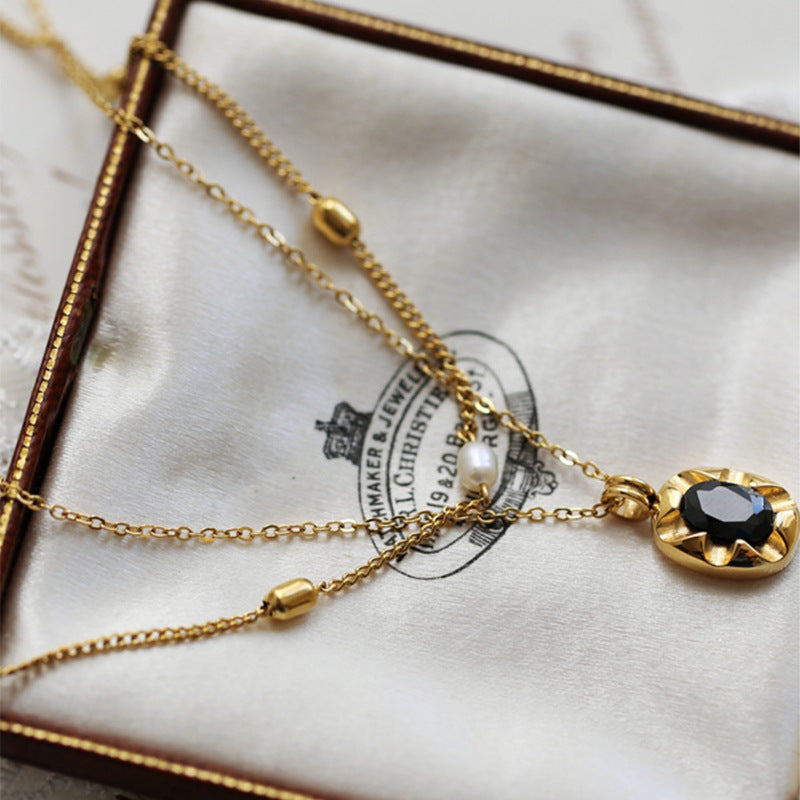 18K Gold Pearl & Rice Bead Choker Necklace | Luxury Layered Style