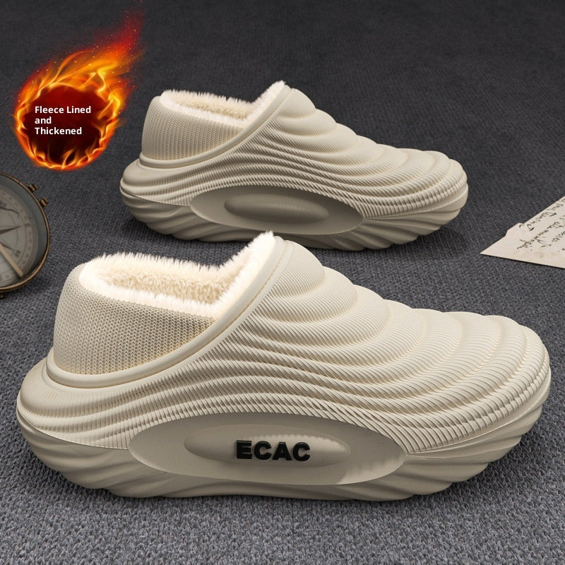 Warm Fleece-Lined House Slippers | Non-Slip Waterproof Sole