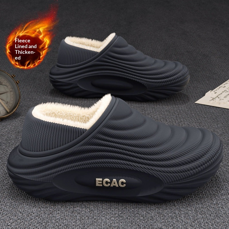 Warm Fleece-Lined House Slippers | Non-Slip Waterproof Sole