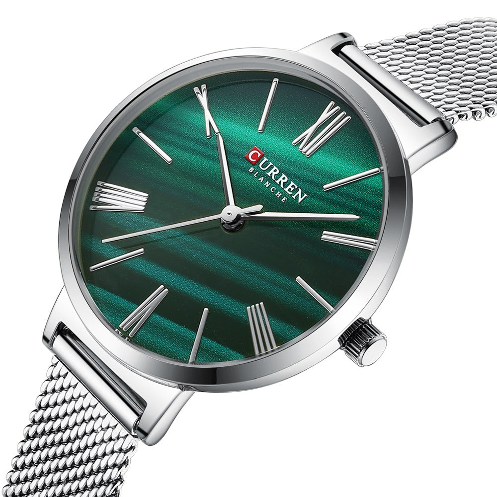 Roman Numeral Ultra-Thin Mesh Strap Women's Watch | Elegant Timepiece