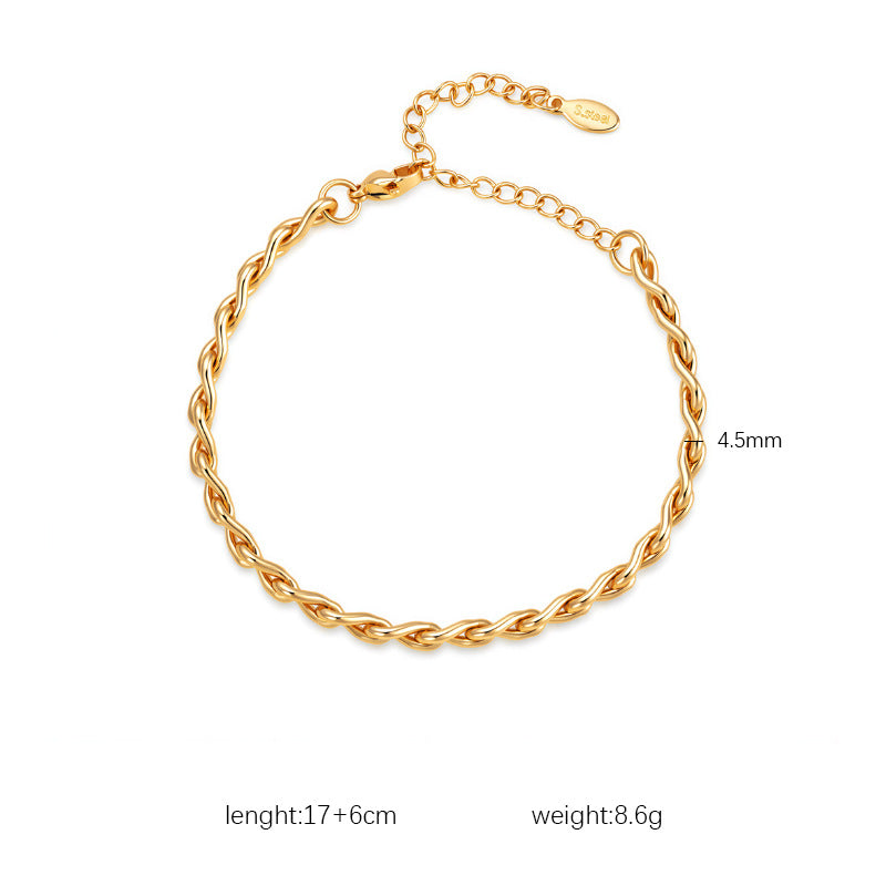 Minimalist Braided Twisted Bracelet & Necklace Set