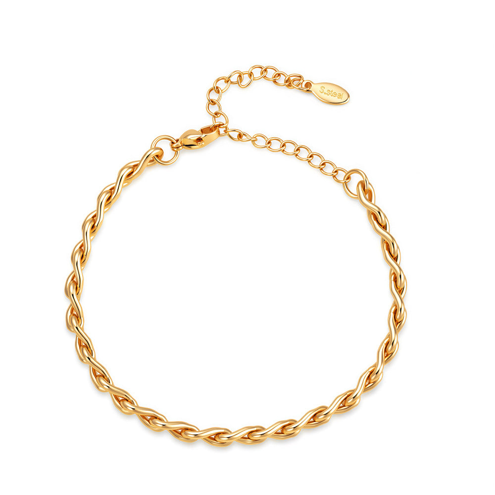 Minimalist Braided Twisted Bracelet & Necklace Set