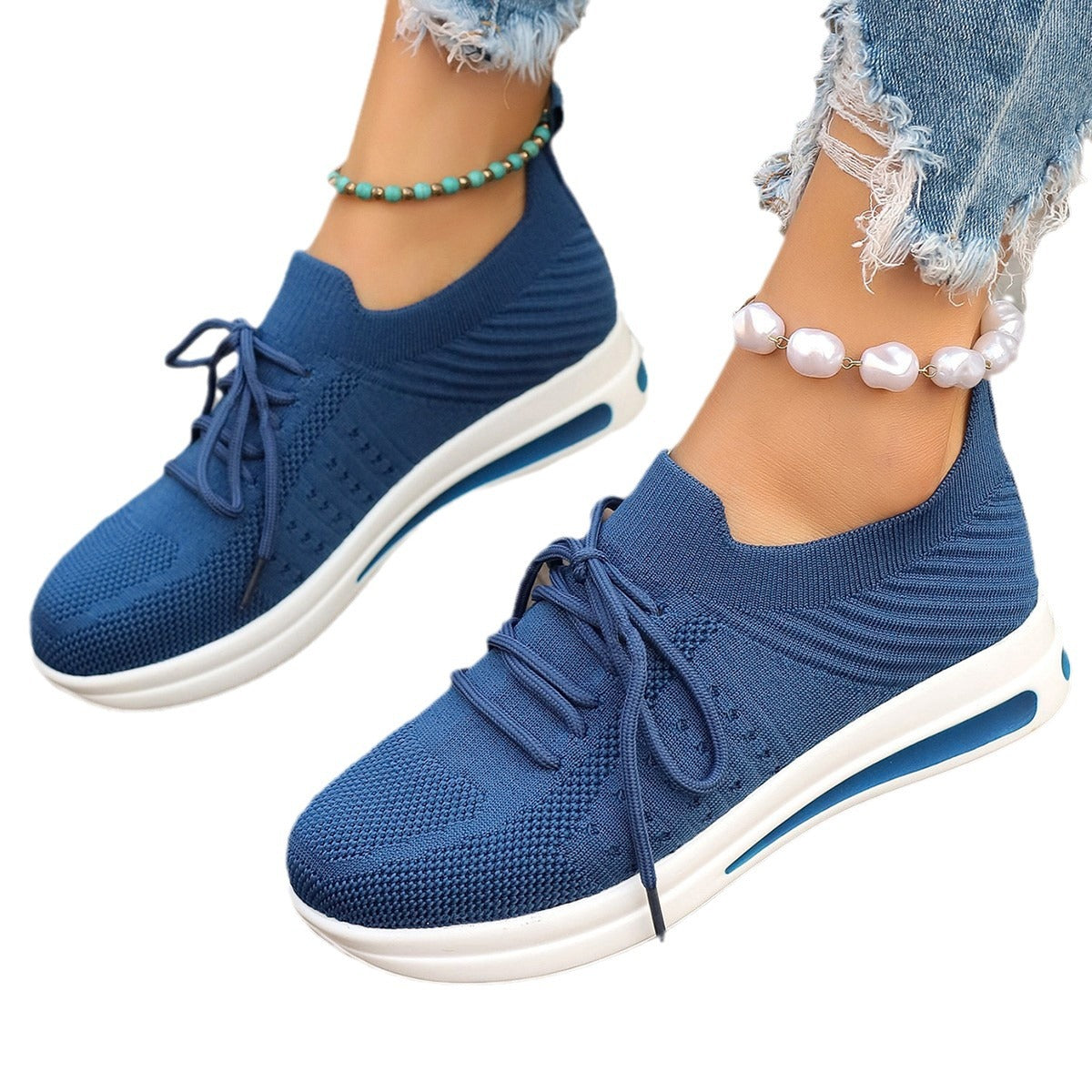 Fly-Knit Casual Sneakers | Lightweight Breathable Fashion Shoes for Women