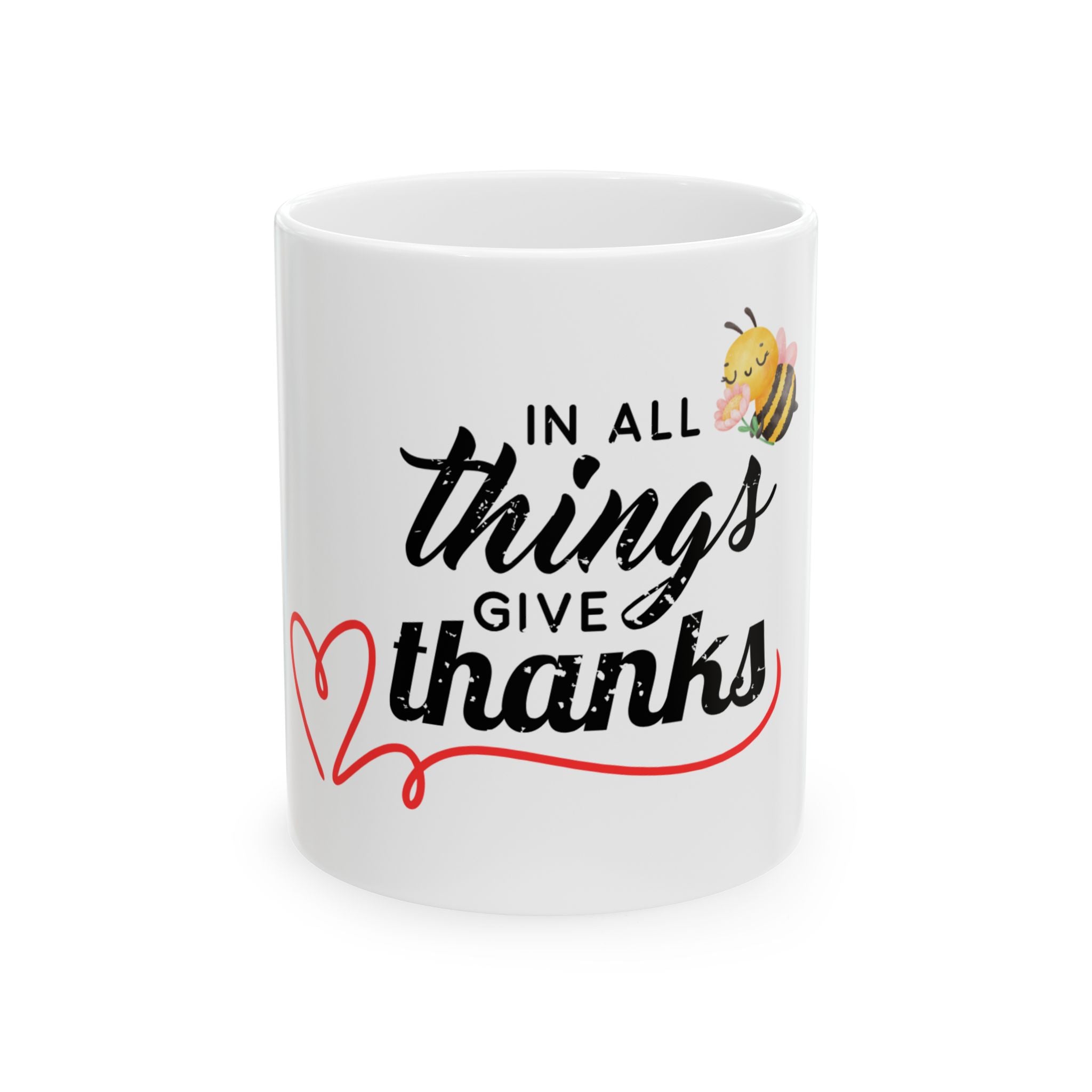 Thankful Bee Ceramic Mug | Gratitude & Mindfulness Coffee Cup