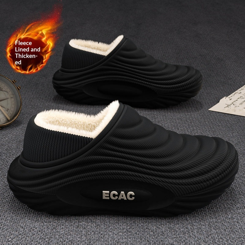Warm Fleece-Lined House Slippers | Non-Slip Waterproof Sole