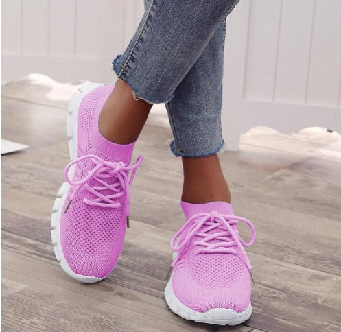 High-Cut Platform Sneakers | Breathable Lace-Up Casual Shoes for Women