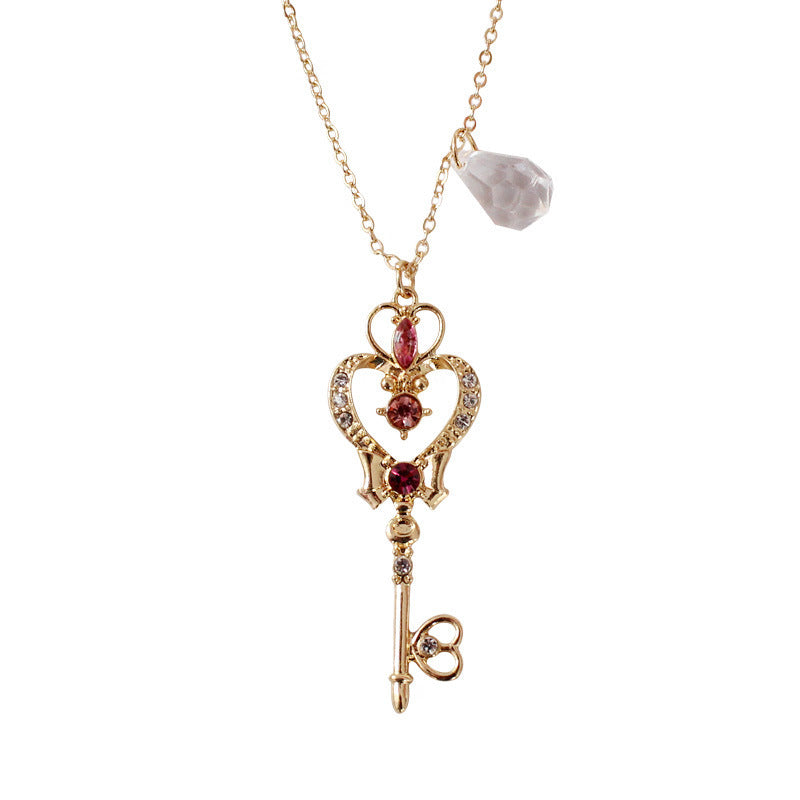 Space Time Key Transparent Pendant Necklace | Unique Statement Piece