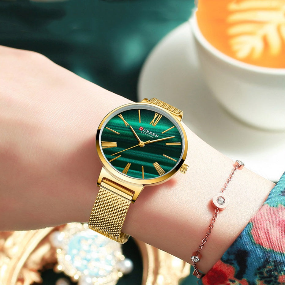 Roman Numeral Ultra-Thin Mesh Strap Women's Watch | Elegant Timepiece
