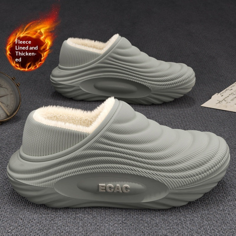 Warm Fleece-Lined House Slippers | Non-Slip Waterproof Sole