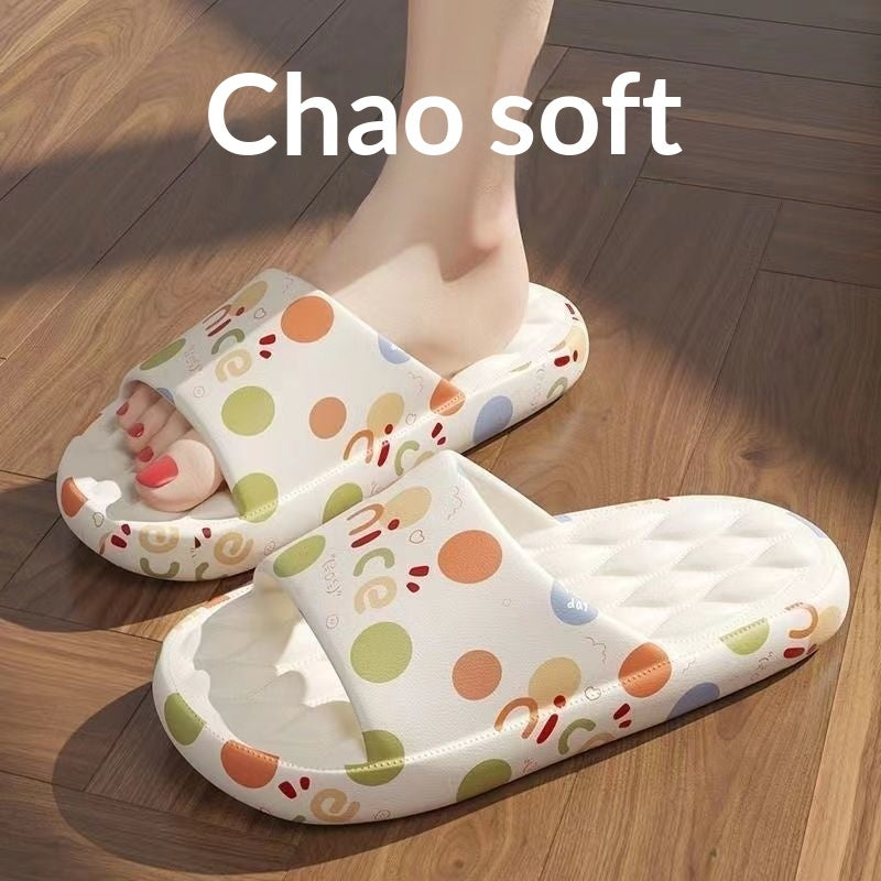 Graffiti Print Slide Slippers | Thick-Sole Streetwear House Shoes
