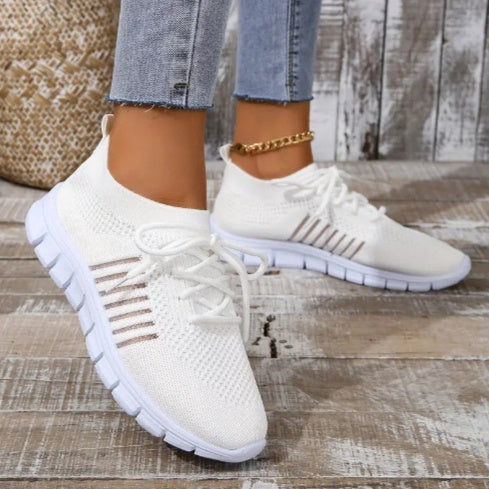 High-Cut Platform Sneakers | Breathable Lace-Up Casual Shoes for Women