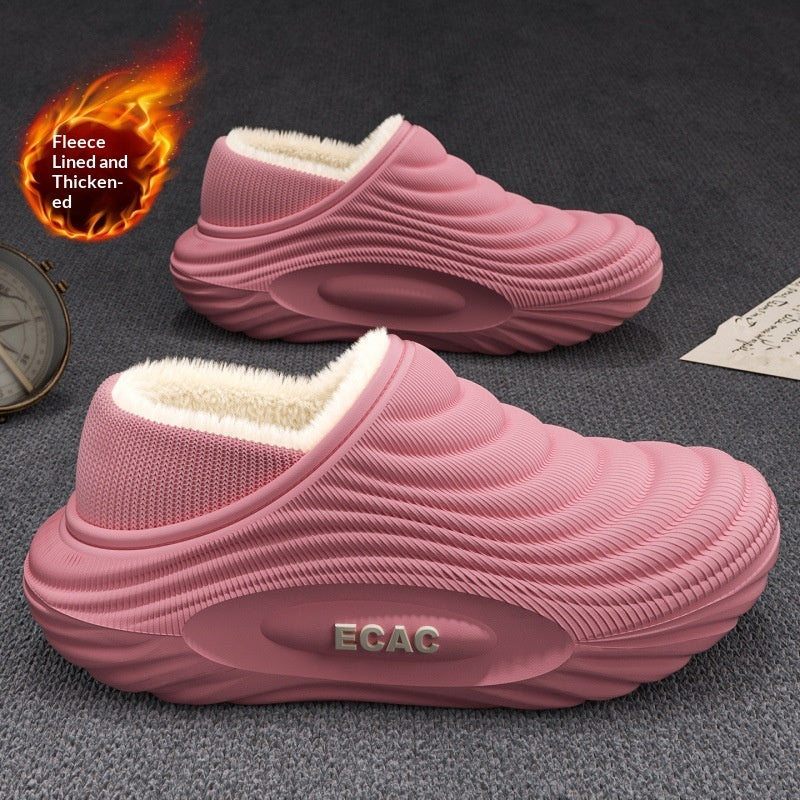 Warm Fleece-Lined House Slippers | Non-Slip Waterproof Sole