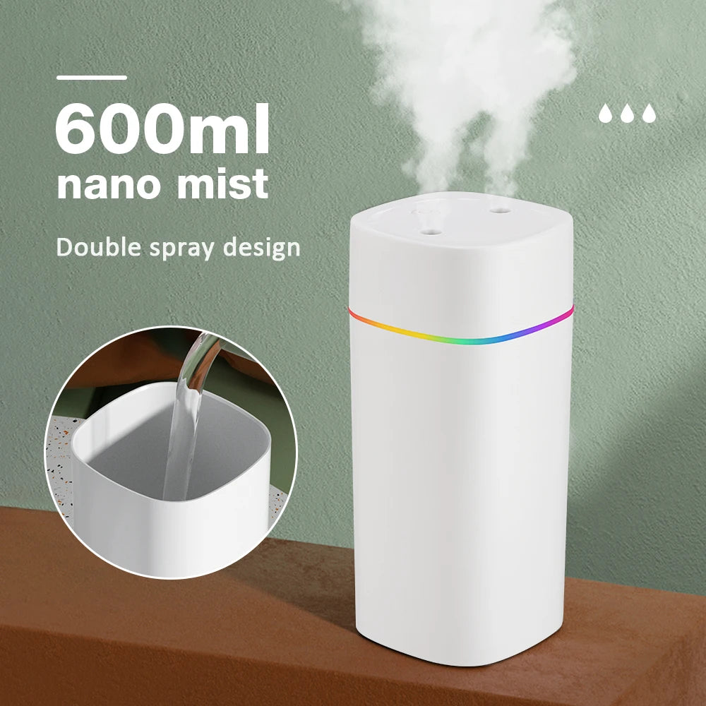 600ML Aromatherapy Air Humidifier | Essential Oil Diffuser with Color Lights