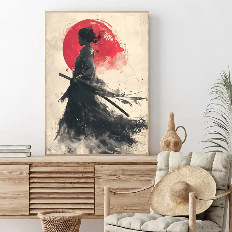 Japanese Canvas Wall Art Print | Samurai, Geisha, Sakura & Torii Gate
