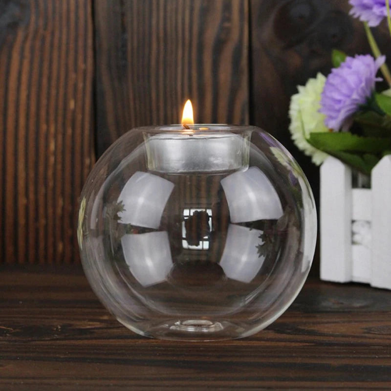 Nordic Glass Tealight Candle Holder | Minimalist Home Decor
