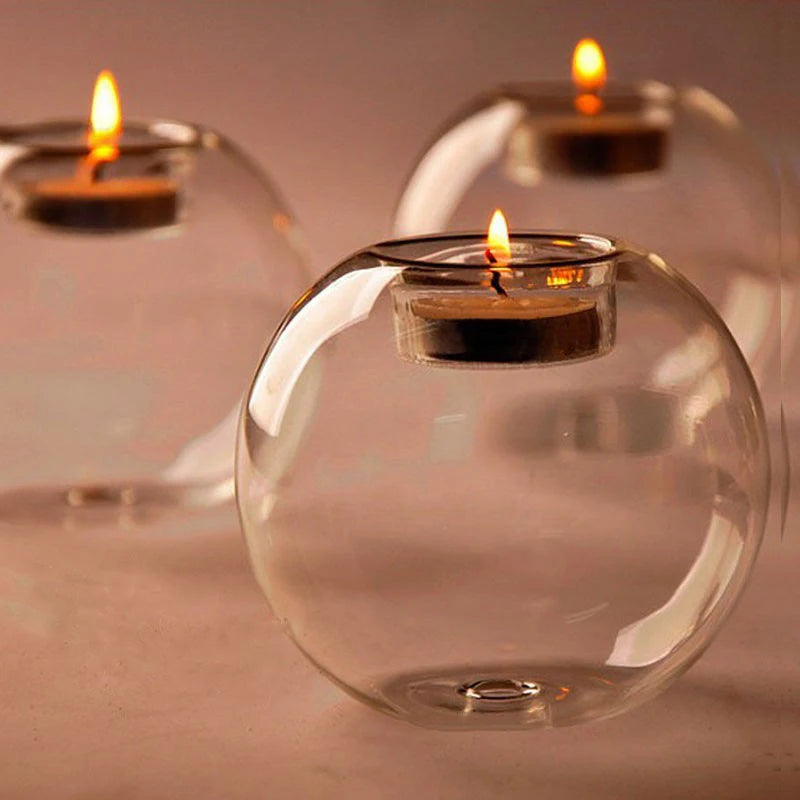 Nordic Glass Tealight Candle Holder | Minimalist Home Decor