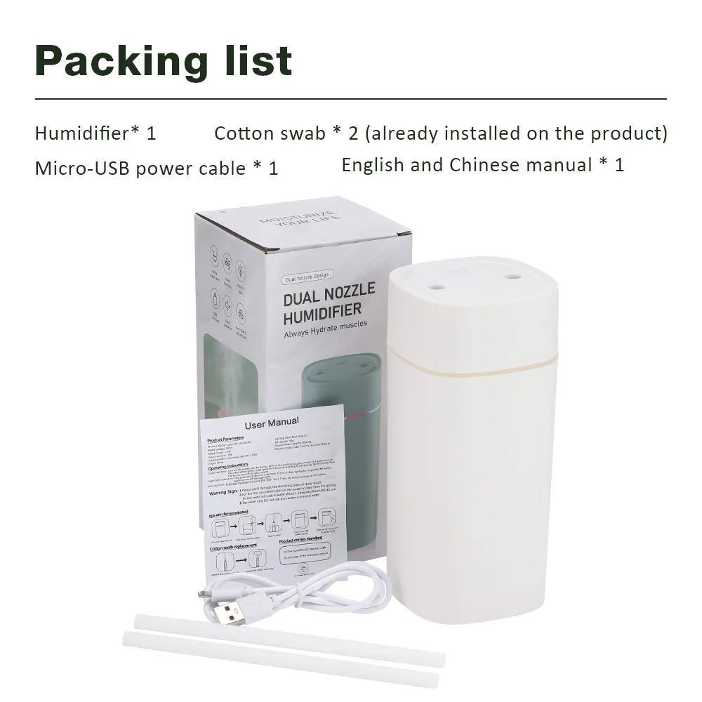 600ML Aromatherapy Air Humidifier | Essential Oil Diffuser with Color Lights