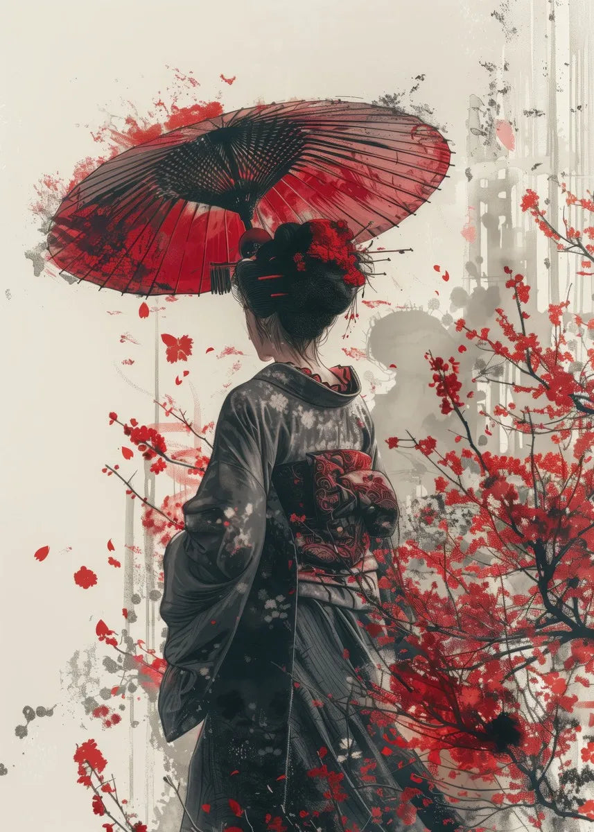 Japanese Canvas Wall Art Print | Samurai, Geisha, Sakura & Torii Gate