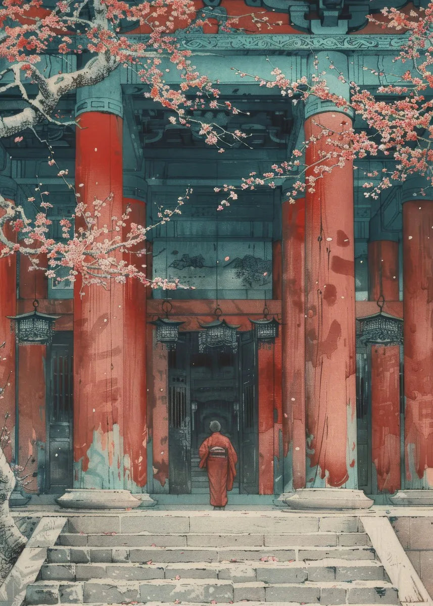 Japanese Canvas Wall Art Print | Samurai, Geisha, Sakura & Torii Gate