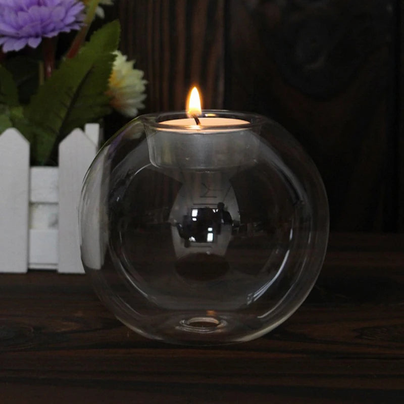 Nordic Glass Tealight Candle Holder | Minimalist Home Decor