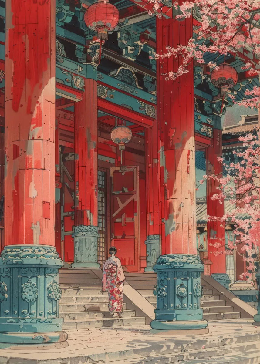 Japanese Canvas Wall Art Print | Samurai, Geisha, Sakura & Torii Gate