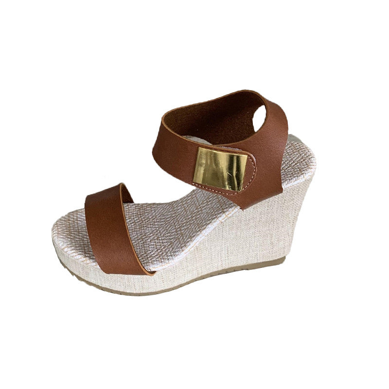 Wedge High-Heeled Sandals | Thick-Sole Summer Heels for Women