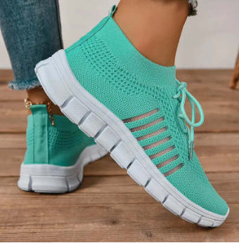 High-Cut Platform Sneakers | Breathable Lace-Up Casual Shoes for Women