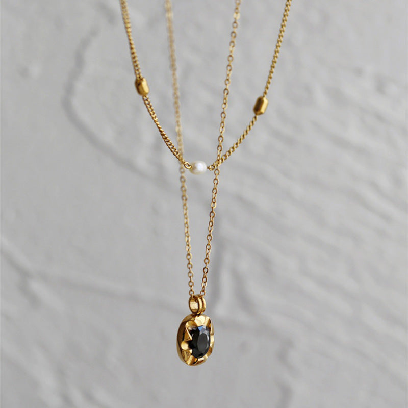 18K Gold Pearl & Rice Bead Choker Necklace | Luxury Layered Style