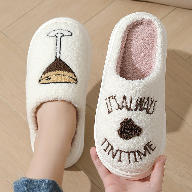 Couples Thick-Soled Warm Cotton Slippers | Matching Indoor House Shoes