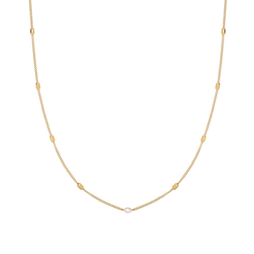 18K Gold Pearl & Rice Bead Choker Necklace | Luxury Layered Style
