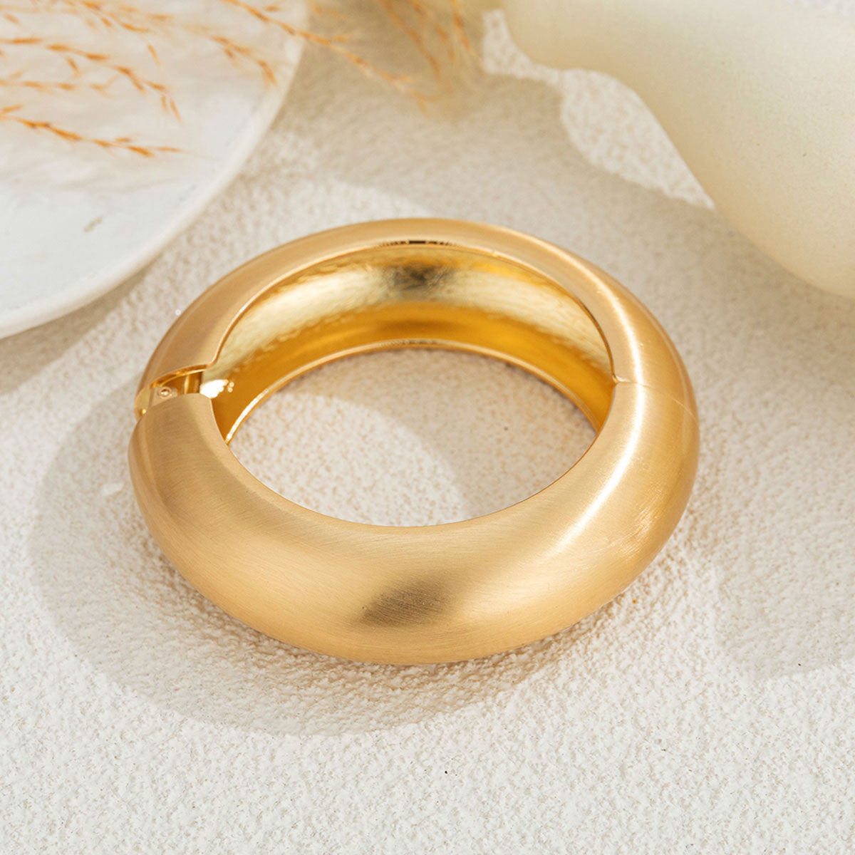 Exaggerated Metallic Wide-Band Bracelet