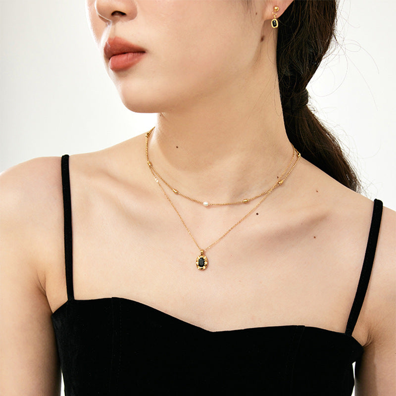 18K Gold Pearl & Rice Bead Choker Necklace | Luxury Layered Style
