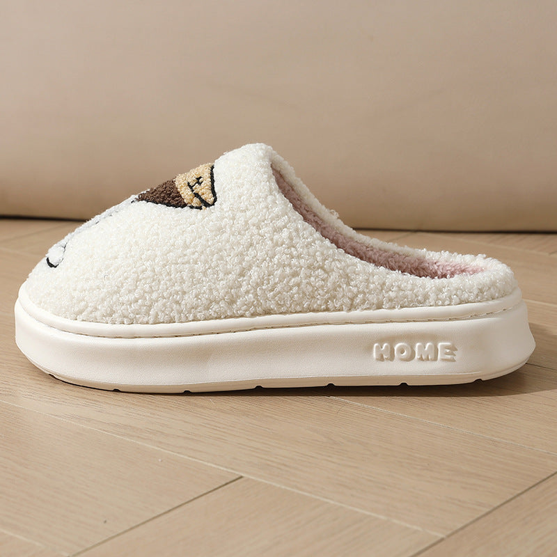 Couples Thick-Soled Warm Cotton Slippers | Matching Indoor House Shoes