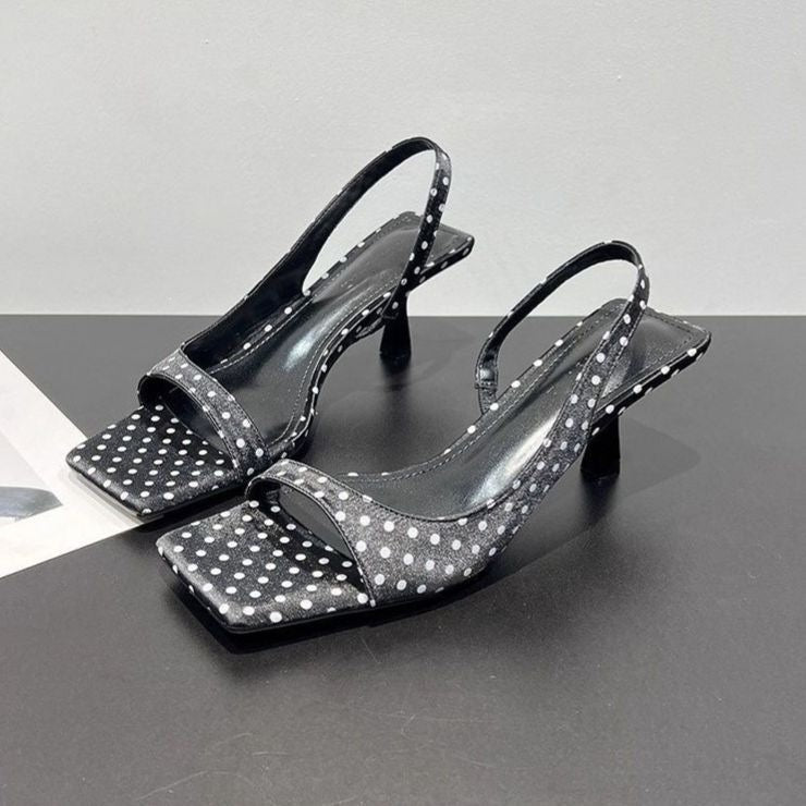 Square-Toe Stiletto Heels | French-Style Black High Heels for Women