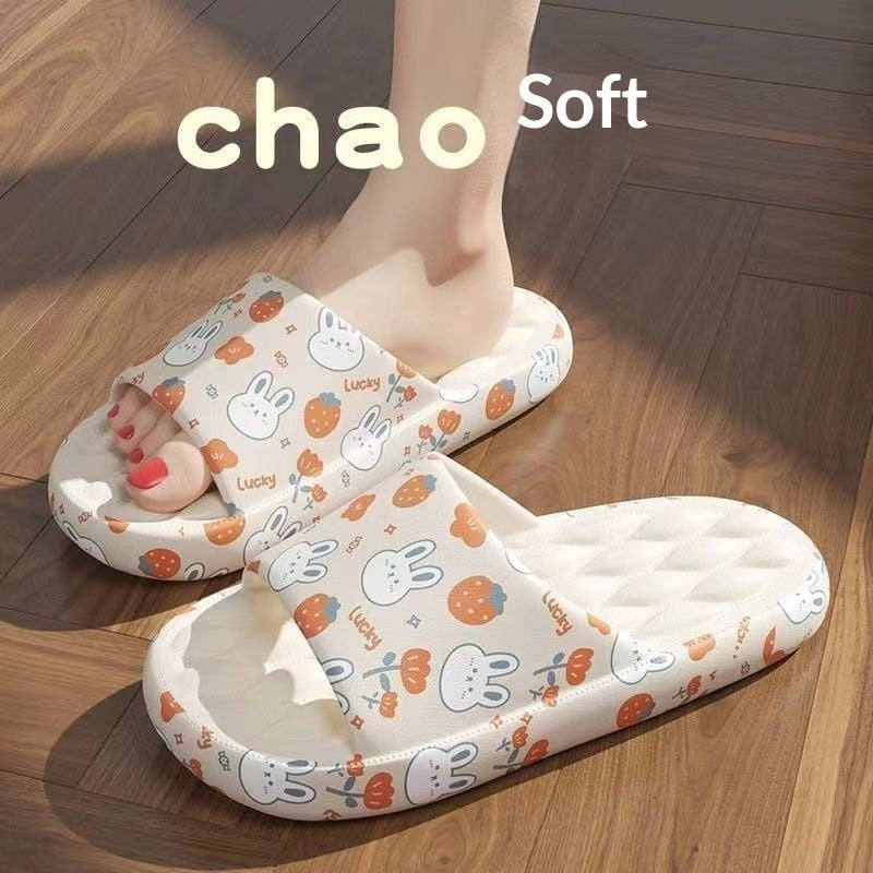 Graffiti Print Slide Slippers | Thick-Sole Streetwear House Shoes